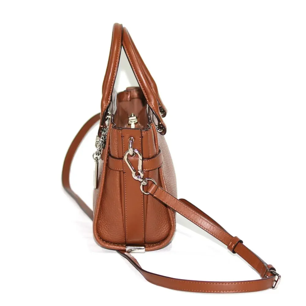 Coach Swagger Pebbled Brown Leather Satchel Bag